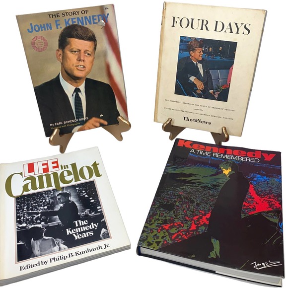Collector's Set 4 Vintage JFK Books Family Dynasty Historical Presidency Death - Picture 1 of 16
